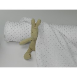 Voile Stampato, Bianco , Pois Grigio