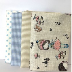 Pack Cotone Celeste-Beige, 4 pz. 50x 70-75cm