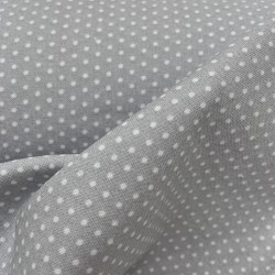 Cotone Bio, Grigio, Pois  Bianchi