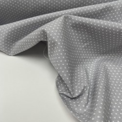 Cotone Bio, Grigio, Pois  Bianchi