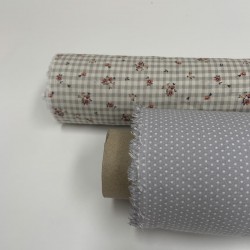 Cotone Bio, Grigio, Pois  Bianchi