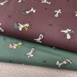 Jersey di Cotone, Rosa , Pois bianchi