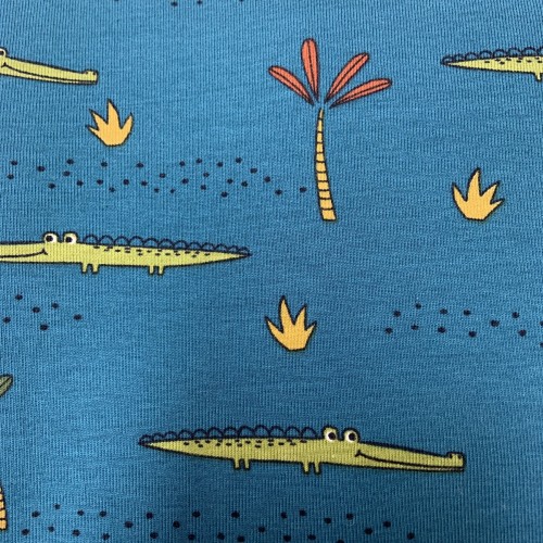 Jersey di Cotone Biologico GOTS, Coccodrillo,...