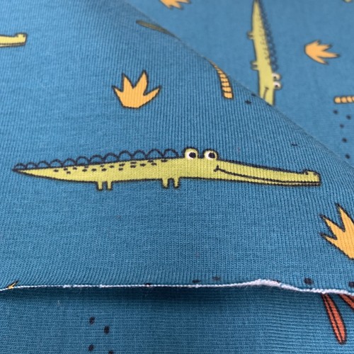 Jersey di Cotone Biologico GOTS, Coccodrillo,...