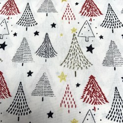 Cotone Popeline, Off White, Alberi di Natale