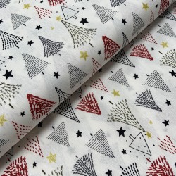 Cotone Popeline, Off White, Alberi di Natale