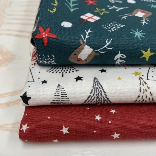 Cotone Popeline, Off White, Alberi di Natale