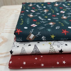 Cotone Popeline, Off White, Alberi di Natale