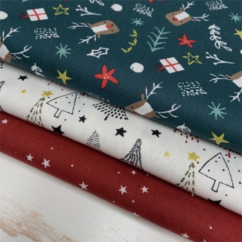 Cotone Popeline, Off White, Alberi di Natale