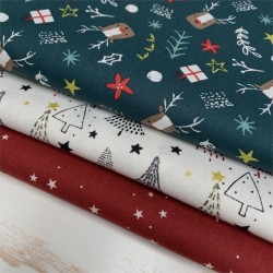 Cotone Popeline, Off White, Alberi di Natale