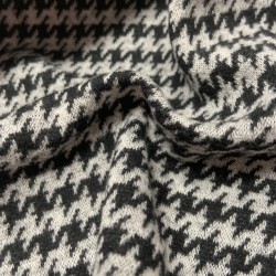 Tessuto Stock Maglia, Rombo Grigio e Nero