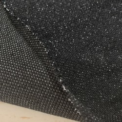 Tessuto Stock Maglina, Nero con Glitter