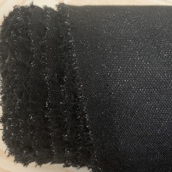 Tessuto Stock Maglina, Nero con Glitter