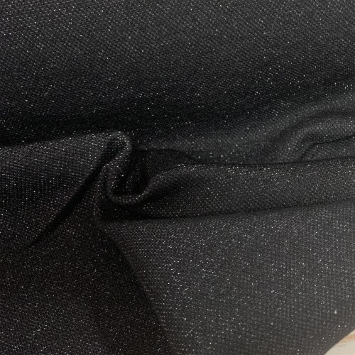 Tessuto Stock Maglina, Nero con Glitter