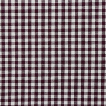 Cotone Popeline, Quadri, Melanzana