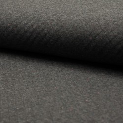 Felpa Trapuntata di Cotone, Nido d'ape, Nero con Pois Multicolore