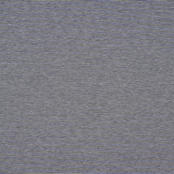 Jersey di Cotone con Righe larghe 1mm, Blu Navy - Bianco 2