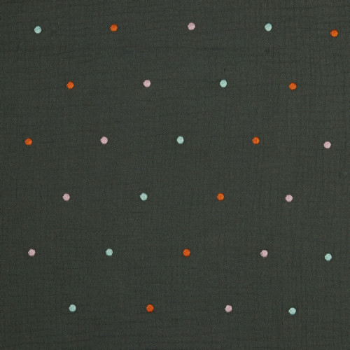 Mussola o Doppia Garza di Cotone, Grigio scuro...