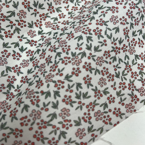 Voile di cotone Bio, Bianco con Fioriellini...