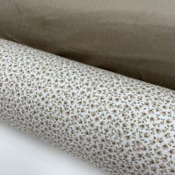 Velluto di cotone a coste sottili, Beige