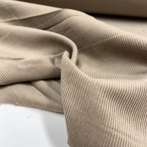 Velluto di cotone a coste sottili, Beige