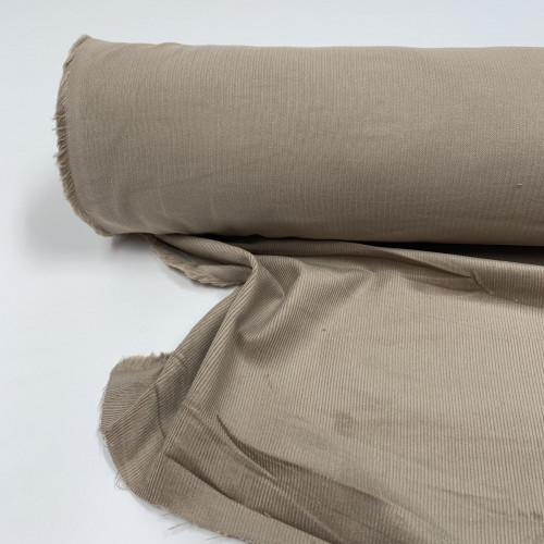 Velluto di cotone a coste sottili, Beige