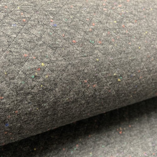 Felpa Trapuntata di Cotone, Nido d'ape, Nero...