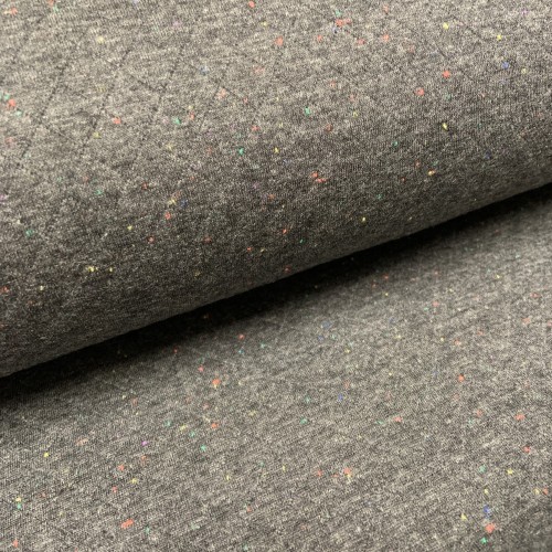 Felpa Trapuntata di Cotone, Nido d'ape, Nero...