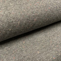 Felpa Trapuntata di Cotone, Nido d'ape, Nero con Pois Multicolore