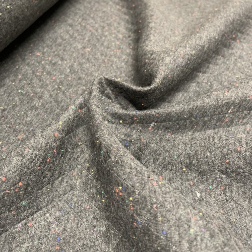 Felpa Trapuntata di Cotone, Nido d'ape, Nero...