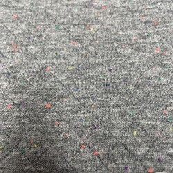 Felpa Trapuntata di Cotone, Nido d'ape, Grigio con Pois Multicolore