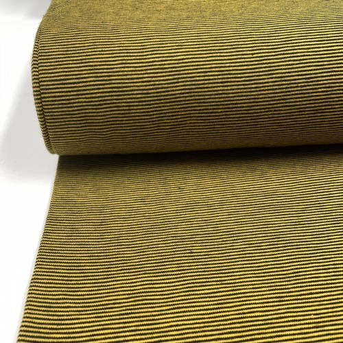 Jersey di Cotone con Righe larghe 1mm, Ocra -...