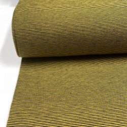 Jersey di Cotone con Righe larghe 1mm, Ocra - Bianco