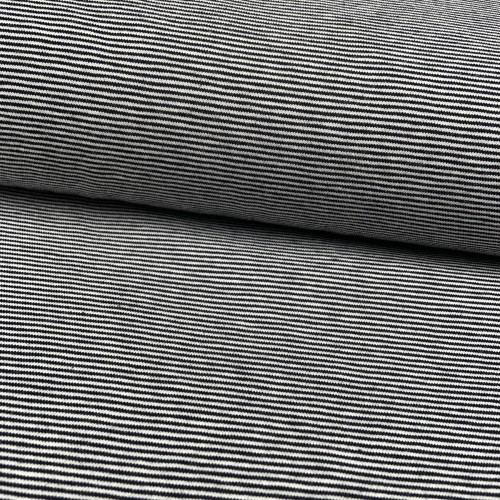 Jersey di Cotone con Righe larghe 1mm, Nero -...