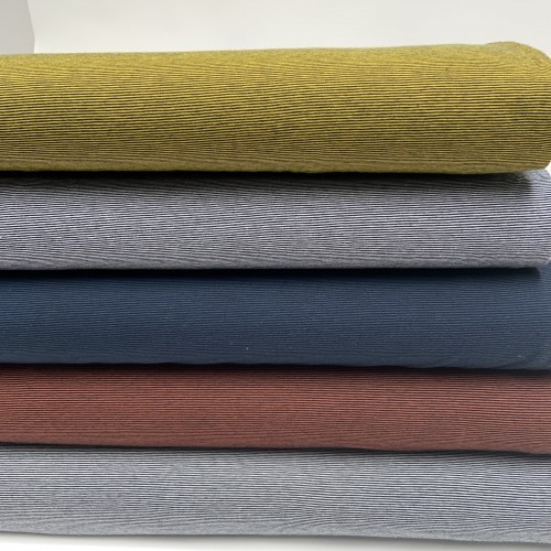Jersey di Cotone con Righe larghe 1mm, Nero -...