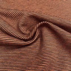Jersey di Cotone con Righe larghe 1mm, Terra - Nero