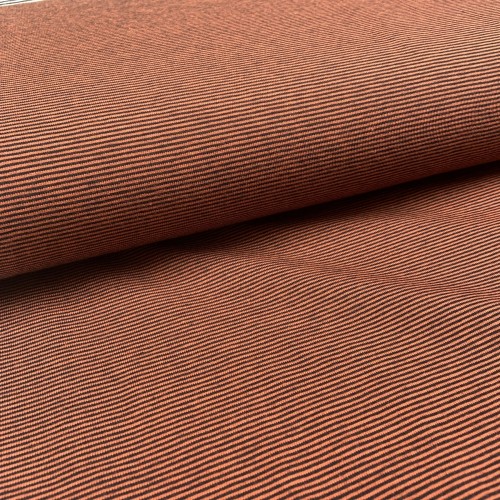 Jersey di Cotone con Righe larghe 1mm, Terra -...