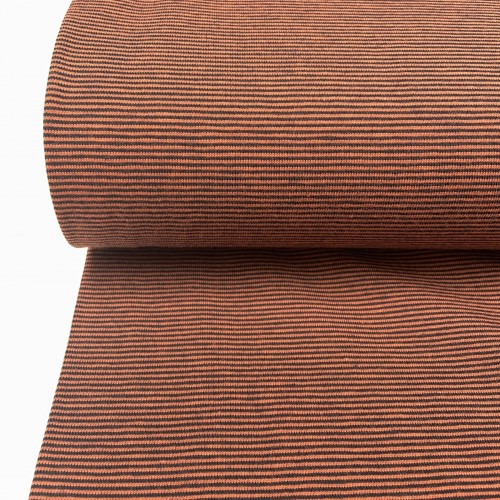 Jersey di Cotone con Righe larghe 1mm, Terra -...
