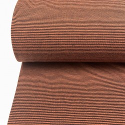 Jersey di Cotone con Righe larghe 1mm, Terra - Nero