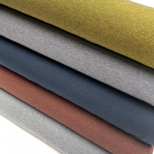 Jersey di Cotone con Righe larghe 1mm, Terra -...