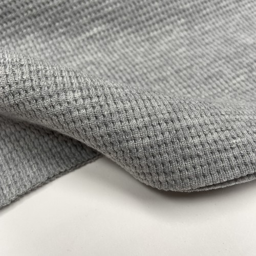 Jersey di Cotone Nido d'Ape, Grigio Melange