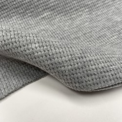 Jersey di Cotone Nido d'Ape, Grigio Melange