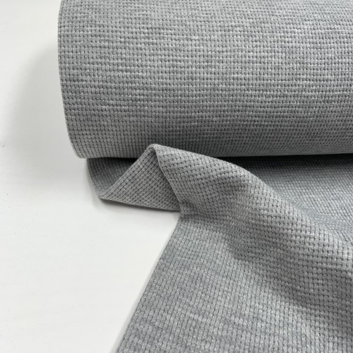 Jersey di Cotone Nido d'Ape, Grigio Melange