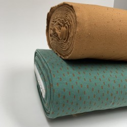 Felpa /Sweat di Cotone Biologico , Menta con Pois  di colore Ruggine