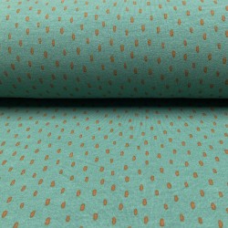 Felpa /Sweat di Cotone Biologico , Menta con Pois  di colore Ruggine