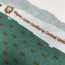 Felpa /Sweat di Cotone Biologico , Menta con Pois  di colore Ruggine