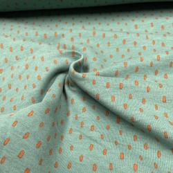 Felpa /Sweat di Cotone Biologico , Menta con Pois  di colore Ruggine