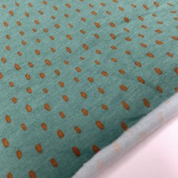 Felpa /Sweat di Cotone Biologico , Menta con Pois  di colore Ruggine