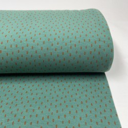 Felpa /Sweat di Cotone Biologico , Menta con Pois  di colore Ruggine
