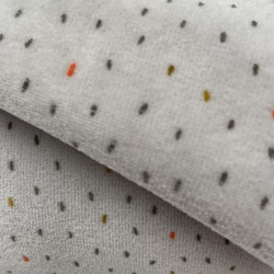 Velluto,  Nicky , Grigio chiaro con Pois colorati